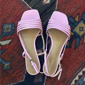 Reformation Light Pink Strappy Millie Sandals